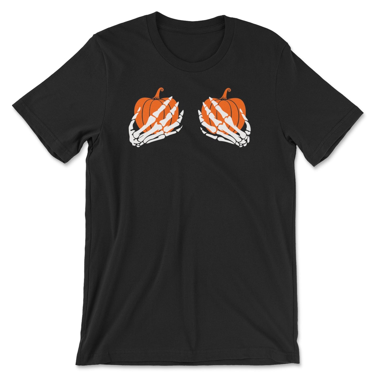 Skelton Pumpkin Boobs Tee-0