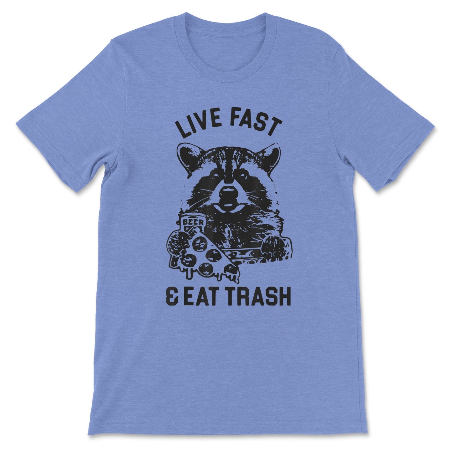 Live Fast & Eat Trash Beer Pizza Possum Tee-0