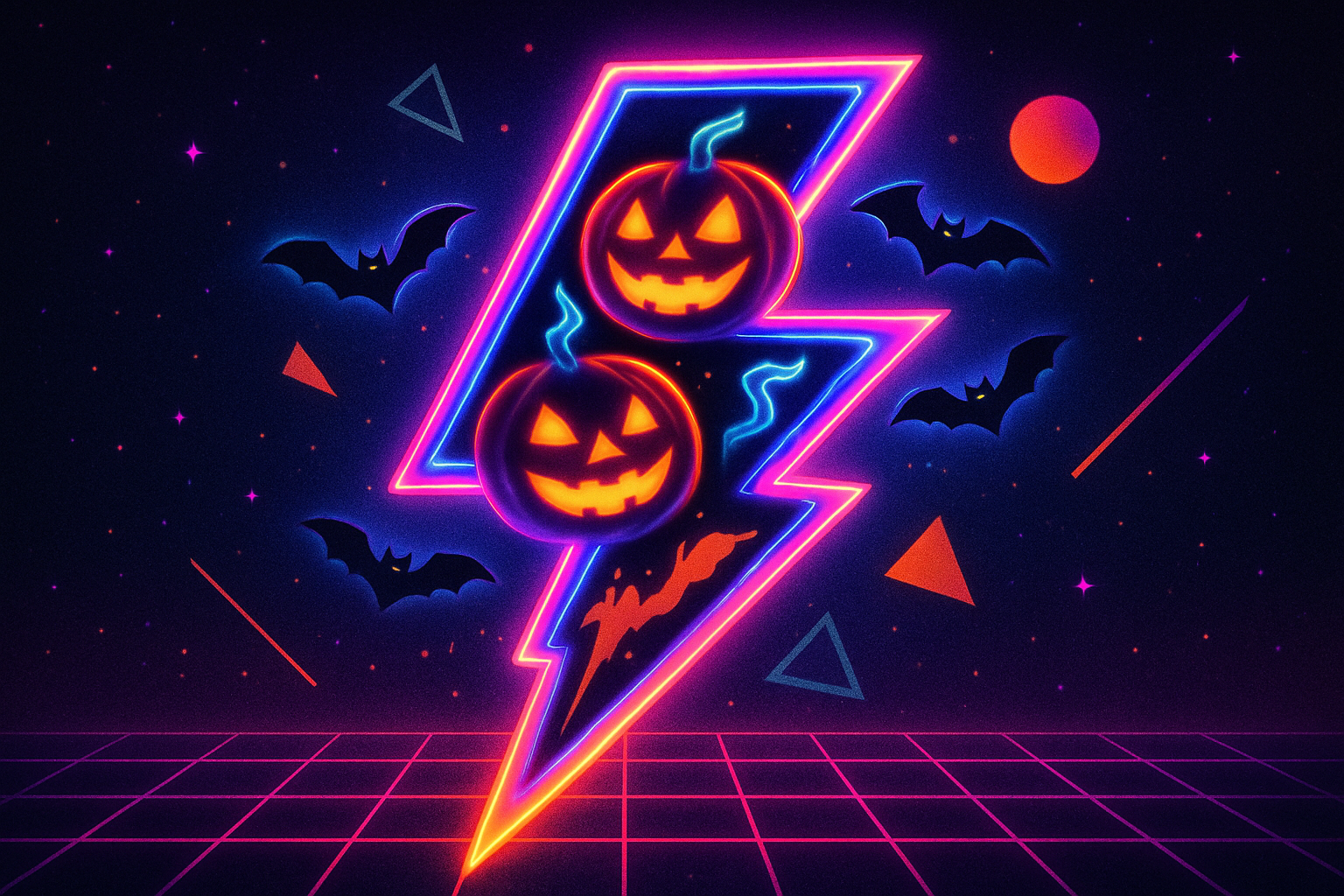 retro Halloween lighting bolt 